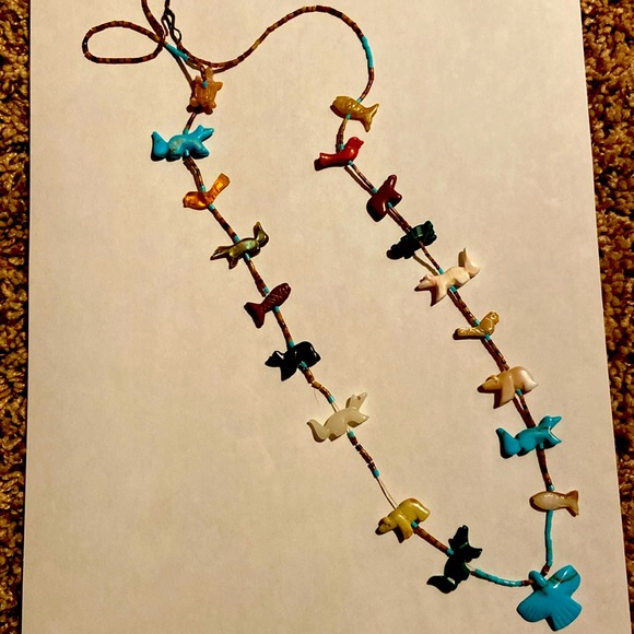 Vintage turquoise animal necklace - Picture 2 of 3